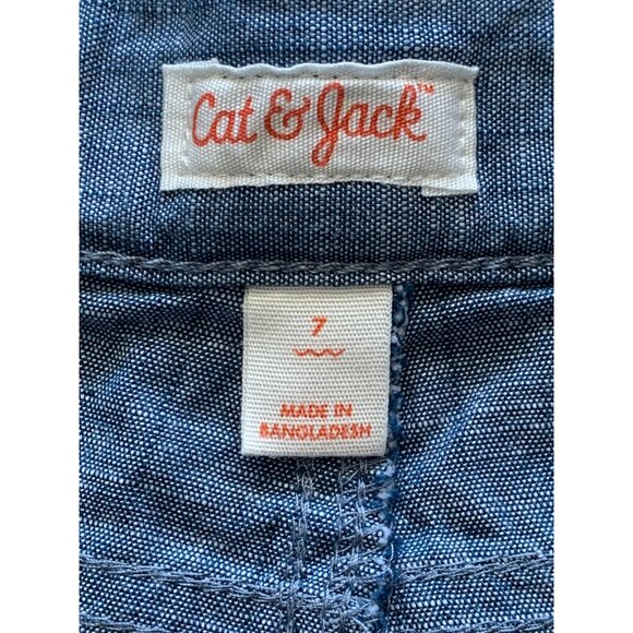 Cat & Jack Boys Chambray Blue Shorts w/ Pockets, Snap & Zip Closure Size 7 - Picture 8 of 11